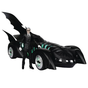 DC Multiverse Batman Forever Alfred Pennyworth & Batmobile