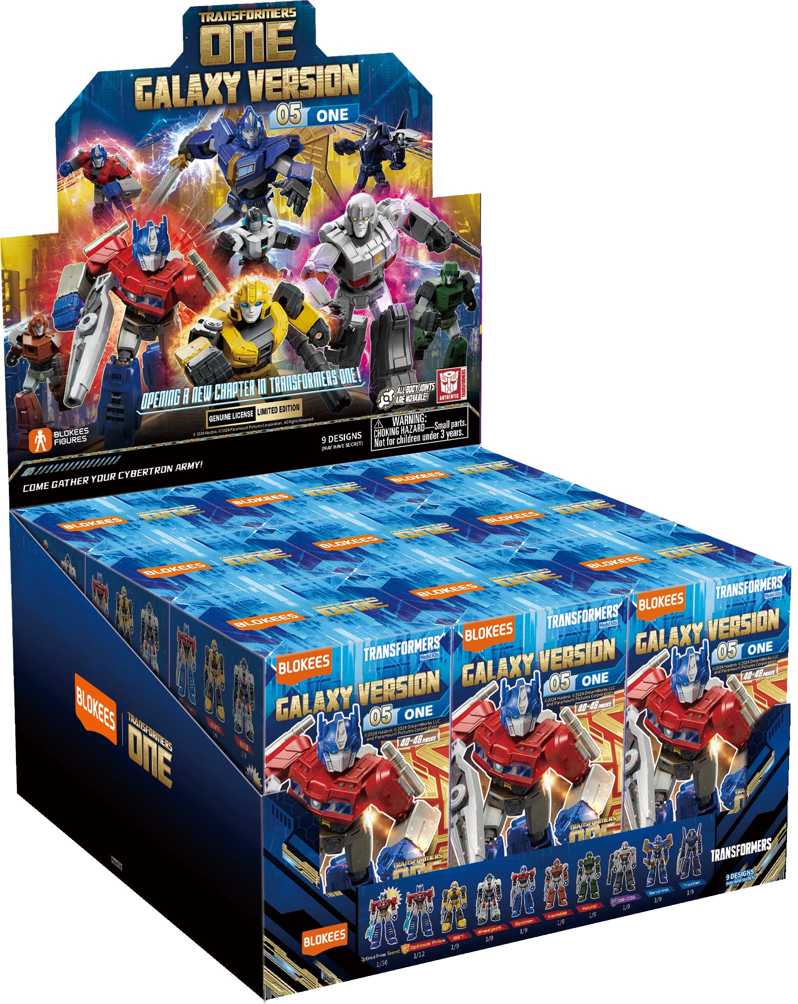 Blokees Transformers Galaxy Vol 3 Blind Box Figures – Full Set Of 9 Sealed Kits (Optimus Prime, Megatron, Jazz, More)